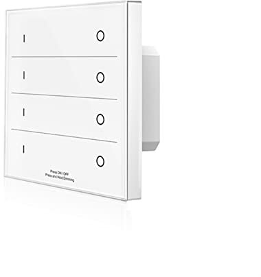 HEYBB 86 Wandmontierter Touchpanel LED-Dimmer Dmx Master & 100-24. 0V 2.4g. Drahtlose Remote-Einzelfarbband 4-Zonen auf AUS-Schalter Dimmer schalten