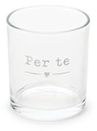Nuvole di Stoffa Set di 6 bicchieri in vetro con dedica Per te 370ml 9x10 cm