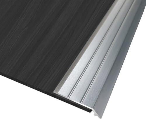 Höhenausgleichsprofil | 2 Stück 90×3cm Abschluss Übergangsprofil | FußBoden Leiste | Anpassungsprofil | Abdeckleiste | Höhen-ausgleich 3-5mm | Eloxiert Alu Boden Übergangsschiene