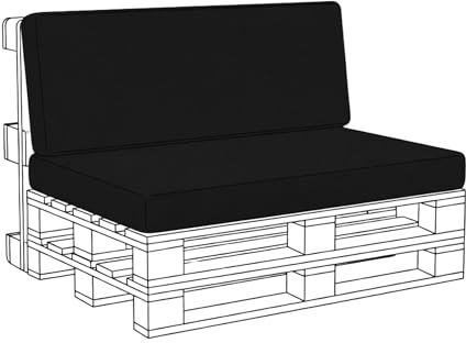 Kosiproducts Pallet Seating Pads & Back Cushions Water Resistant Soft Polyester (Back Only, Black)