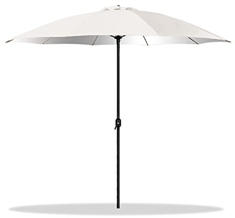 Acomoda Textil – Sombrilla de Jardín con Forro Anti UV. Parasol de Aluminio con Manivela, Toldo Octogonal 3 M Ø para Patios y Terrazas 244 x 300cm. (Marfil)