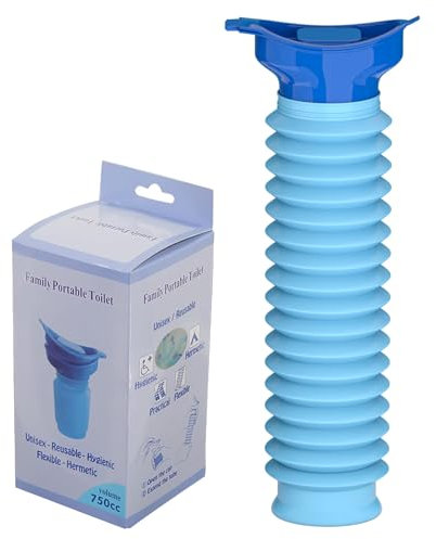 Urinflaschen für Männer, verstellbares Notfall-Urinal, 750 ml, Auto-Urinflasche für Männer und Frauen, tragbare Toilette für Auto, schrumpfbare persönliche mobile Toilette, Urinflasche, Reisen, Stau