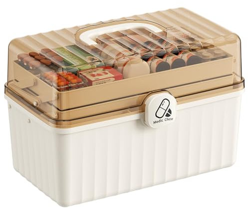 Folding Medicine Container, Medicine Storage Holder, Lockable Box, Lockable Medicine Storage Box, Large Lock box for Medicine, Phone, Food and Home Safety Black, Medicine Lock Box for Safe Medication
