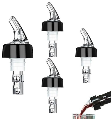 PXRLMYF Bottle Pourers, 30ML Quick Shot Spirit Measure Pourer,Spouts Drinks Wine Cocktail Alcohol Automatic Dispenser Home Bar Tools for Spirits Liquor Shots(4 pack)