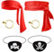 PEUTIER 6stk Piraten Accessoires, Piraten-Cosplay-Set Inklusive Kopftuch Gürtel Augenklappe und Ohrringen Piraten-Cosplay-Set Piraten Party Zubehör Piraten-Partyzubehör für Kinder und Erwachsene