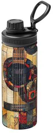 Bouilloire isotherme en acier inoxydable avec motif guitare artistique 532 ml