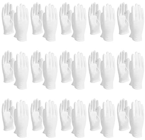 Arbeit Handschuhe 15 Paare weiche Baumwollhandschuh, weiße Baumwollhandschuhe für Männer Frauen, Kellner, Fahrer, Schmuckinspektion Schutzhandschuhe (klein)