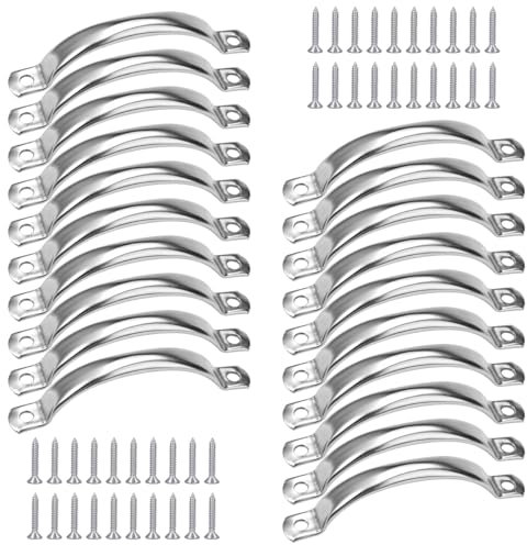 20 Piezas Tiradores de Cocina con Tornillos Acero Inoxidable Tiradores 3.7*0.5 Inch Impermeable y Antioxidante Fácil de Empujar y Tirar, Estilo Moderno, para Cocina,Armario,Cajon,Baño,Dormitorio