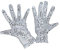 jdstty Kurze Handschuhe für Herren und Damen, glitzernde Stickerei, kurze Abendhandschuhe, hell, mehrfarbig, silber