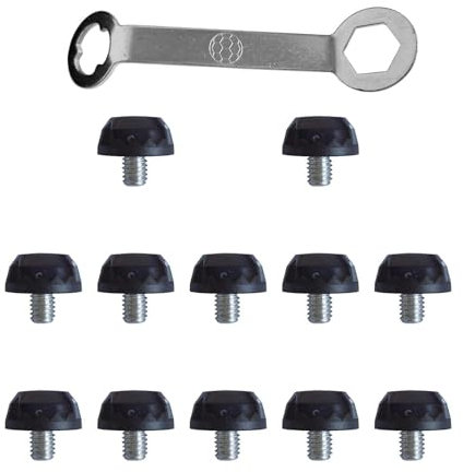 Milageto 12 piezas de zapatillas de atletismo con clavos para botas de fútbol, tacos profesionales para terreno firme, antideslizantes, para entrenamiento y, Altura 9mm