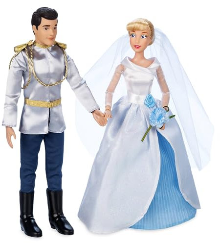 Disney Store Official Ensemble de poupées Mariage de Cendrillon et du Prince Charmant, 30 cm/12, Figurines des mariés avec Accessoires, à partir de 3 Ans