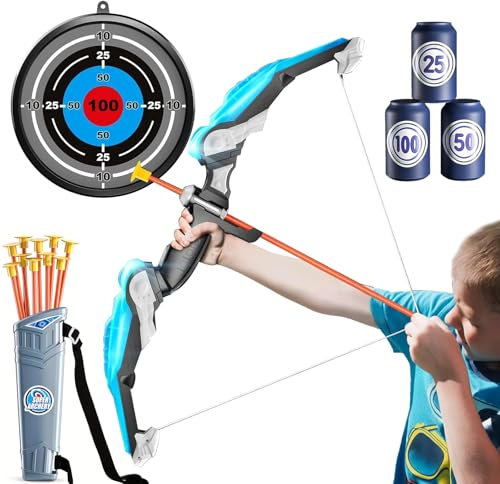 Wydexint Bow and Arrow Toys Set, Bow and Arrow Archery Toy Set For Kids, Arco y Flechas para Niños, Activity Toys For Indoor and Outdoor, Birthday Gift For Boys and Girls Ages 3-12 (Azul)
