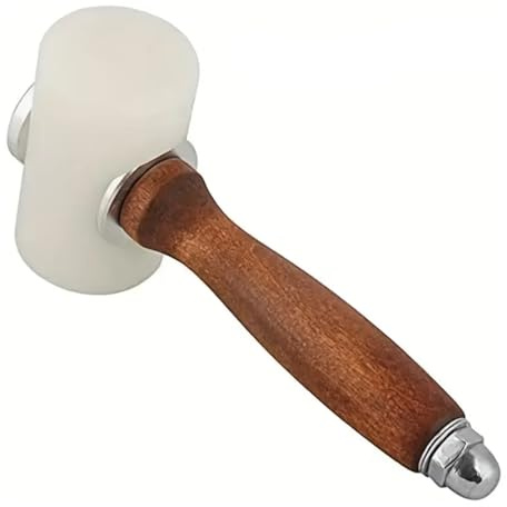 Leather Carving Hammer,Ompinda DIY Leathercraft Nylon Mallet Leather Maul with Wooden Handle for DIY Stamping Sew Leather Cowhide Tool (Straight Head)