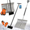 KOTARBAU® Set Schneeschaufel mit Aluminiumstiel 138 cm Eisschaber 119 x 20 cm + Handschuhe warm Schneeschieber Schneeräumer Aluminium Schneeschaufel Auto Stoßscharre mit Stiel Schaufel mit Stiel