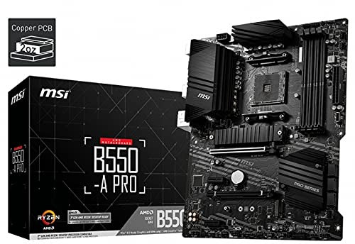 ATX AM4 B550 Motherboard mit Unterstützung für Ryzen Prozessoren, mehrere Anschlüsse und Erweiterungen, ideal für Hochleistungscomputer.