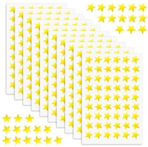 540 StüCk Sticker Sterne, Goldene Aufkleber Sterne Belohnungssticker für Kinder, Verhalten, Tägliche Belohnungen, BüRolehrerbedarf (10 Blatt)