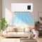 Wall Air Cooler,Ductless Air Conditioner,Multifuntional Wall Air Conditioner Fan with Remote Control,Portable AC Fan,2-in-1 Cooling Device Ideal for Bedroom,Home Office (White)