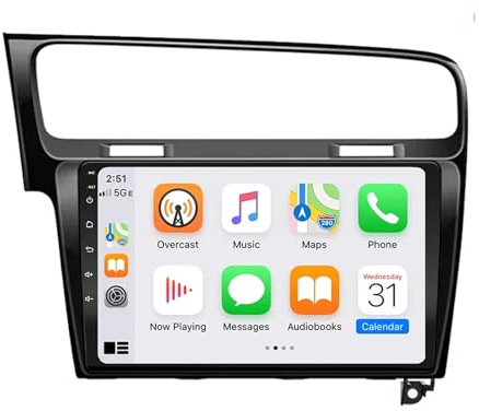 9 Pollici Car Stereo con BT GPS FM RDS DSP WiFi Dual USB Controllo del Volante AHD Android 15 2 DIN Touch Screen Autoradio per Volkswagen VW Golf 7 MK7 GTI 2011-2021(H1 2+32G)