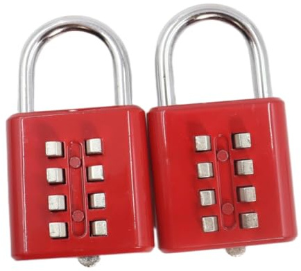 Gurtt Lucchetto con combinazione a 8 cifre, meccanismo di bloccaggio a 4 posizioni, pulsante di sicurezza, blocco direzionale, lucchetto digitale per scuola, palestra, sport (rosso)