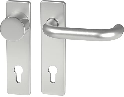 FH-Wechselgarnitur GEOS 1754/D52K mit Kurzschild PZ72, Alu silber eloxiert, 1 Garnitur | Zubehör Beschläge Türen
