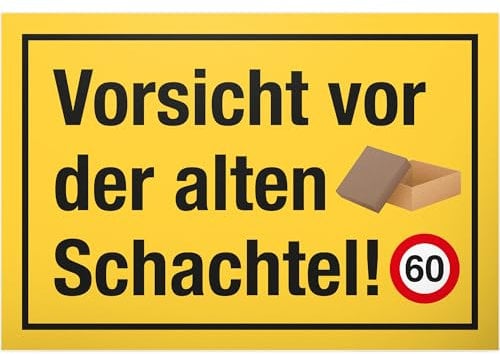 DankeDir! 60 Jahre Vorsicht Alte Schachtel Schild - Geschenk 60. Geburtstag Geschenkidee Geburtstagsgeschenk Sechzigsten Geburtstagsdeko Partydeko Party Zubehör Geburtstagskarte