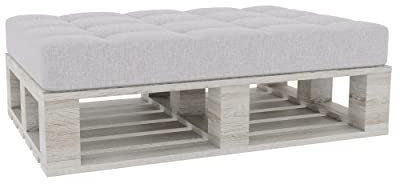 Gutekissen® Palettenkissen Gesteppte Kissen mit Knöpfen, Palettenauflagen Sitzkissen Rückenlehne Gesteppt PFG (Sitzkissen 120x60, Platin)