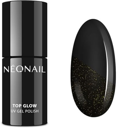 NEONAIL UV Nagellack Top Coat Gel UV Top Glow Gold 7,2 ml NEONAIL Überlack Für Nägel UV Lack Glitter Gel Nägel Nageldesign