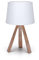 Aigostar - Nachttischlampe E14 Led Skandinavische Schirmlampe Vintage Dreibein Harz Für Schlafzimmer Wohnzimmer Weiß H31cm
