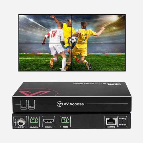 AV Access HDMI Extender über IP Encoder, FHD 1080P@60Hz, Reichweite bis 120m,Eins auf Eins oder Viel auf Viel, App Visuelle Steuerung + RS232, Matrix Video Wand, Niedrige Latenz, Plug und Play