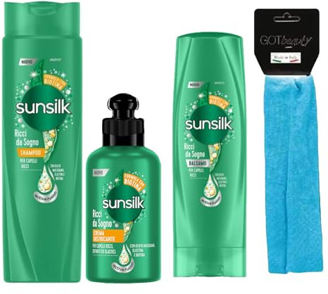 TRATTAMENTO RICCI DA SOGNO : SHAMPOO 250 ML + BALSAMO 200 ML + CREMA DISCIPLINANTE 200 ML + FASCIA PER CAPELLI