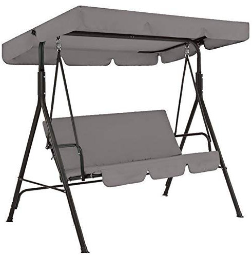 Gelentea 3-Sitzer-Hollywoodschaukel-Bezug, Überdachung, Sitzkissen-Bezug-Set für Terrasse, Schaukelstuhl, Hängematte, Ersatz, wasserdicht