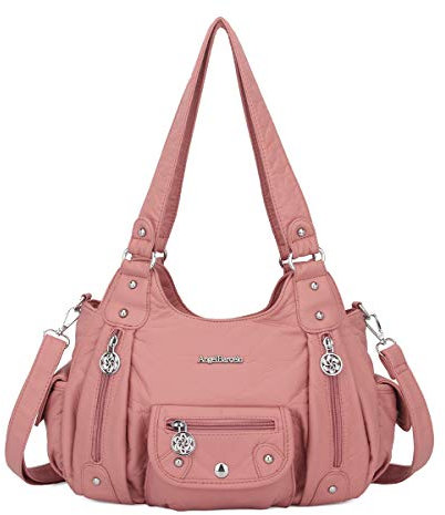 Angel Barcelo Damen börsen und Handtaschen PU Leder Schultertasche Mode Hobo Taschen für Mädchen, Pink (rose), Einheitsgröße