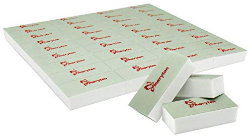 Maryton Mini Nail Buffer Blocks, Disposable Nail Shine Buffers Kit - Green Side for Buffing, White Side for Shinning, 36 Count