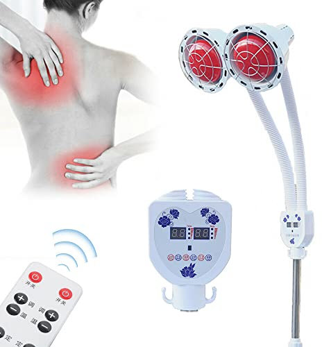 Futchoy 275W Doppelkopf Infrarot Lampen Wärmelampe Strahler Massagelampe Rotlicht Lampe Hyperthermie Infrarot Therapielampe für die Schmerzlinderung bei Hautpflege