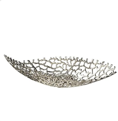 Casablanca Deko Schale Twirl Aluminium - Deko Wohnzimmer - Länge 43,5cm