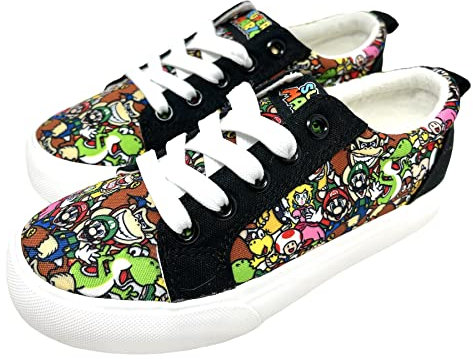 Super Mario Brothers Game Over Nintendo Jungen Schnürschuhe, Schwarz, 17 EU