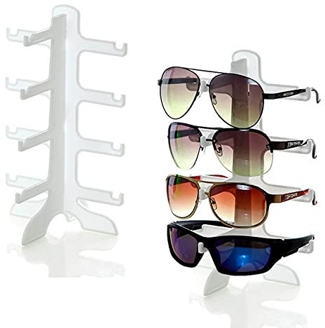 2 Stück Brillenständer, Sonnenbrillen Brillenhalter Kreative Kunststoff Brillenregal 4-Lagen Brillen Aufbewahrungs Präsentationsregal, für AufbewahrungSonnenbrillen, Myopia-Brillen, Planspiegel
