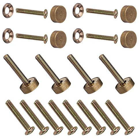 INCREWAY 8 viti decorative in ottone a specchio con rondelle e viti M4 (12 mm)