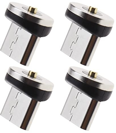 4X Connecteur Magnétique Micro USB Adaptateur Magnétique Micro USB Rotatif Tête d'embouts de Connecteur Magnétique pour Cordon de Câble Charge Magnétique
