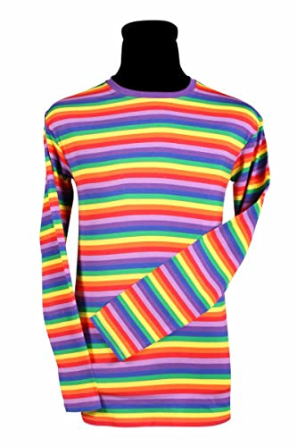 Thetru Ringelshirt Deluxe Regenbogen gestreift, Langarm Gr L