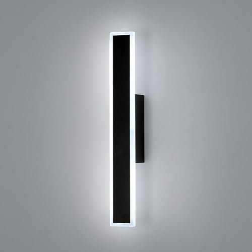 DELIPOP LED Wandleuchte Innen, 12W Kreative Lange Wandlampe, 3000K/4500K/6500K Acryl Wandleuchten für Innen für Schlafzimmer Wohnzimmer Korridor Treppen, Schwarz, 31cm