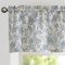 TOPICK Scheibengardine Leinen Vorhang Blumen Bedruckt Bistrogardine Halb Transparent Gardine Scheibengardinen für Küche Wohnzimmer Landhaus (H40 x B125(cm)-1 Stück, Blau auf Beige)