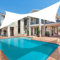 Hilftio Pergolas de Jardin 4x8m Toldo Lateral retractil Tela Impermeable para toldo por Metros Toldo pergola Lluvia Piscina, Blanco