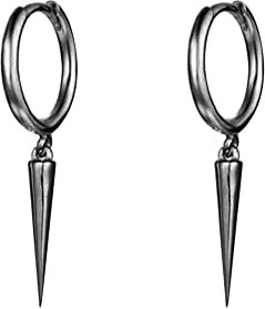 Minimalistische Spike-Ohrringe für Damen, Teenager, Mädchen, Herren, Sterlingsilber, Creolen, Manschette, Knorpel, Tragus, Helix, geometrisch, hypoallergen, modisch, personalisierbar, Weißgold