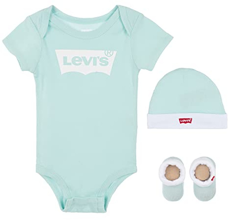 Levi'S Kids Lhn Batwing Onesie Hat Bootie Mixte 18 Mois White Alyssum