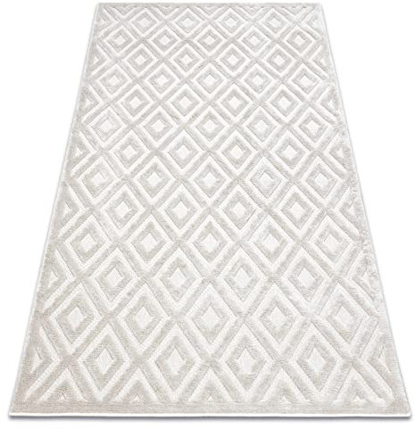 rugsx Teppich Santo SISAL innen & außen, flach gewebt, für Zimmer, Küche, Terrasse und Balkon, Diamanten, beige 200x290 cm