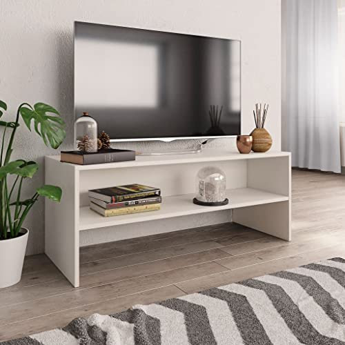 KTHLBRH Mobile per Televisore Mobile porta tv Tavolino Laterale Mobile TV Bianco 100x40x40 cm in Truciolato per Soggiorno Camera da Letto Ufficio