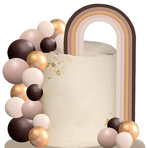 YGCHEN Hochzeit Ball Tortendeko Regenbogen Kuchen Dekoration Kugel Kuchendeko Mini Ballons Cake Toppers Hochzeit Deko Geburtstag Boho Kuchen Topper 36 Stück