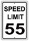 Geschwindigkeitsbegrenzung 55 km/h Meilen pro Stunde, schwarze Buchstaben, Zone, langsamer Geschwindigkeitseinschränkung, Warnung, Warnhinweis, Blechschild, Metallblech, 20,3 x 30,5 cm