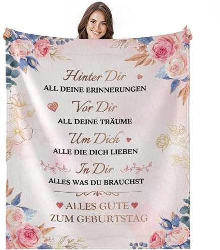 GthreeD Geburtstagsgeschenk für Frauen Geschenk Decke für Frauen Geschenk Geburtstag Frau Geschenk Geschenkideen für Sie Flanell Kuscheldecke 130 x 150 cm